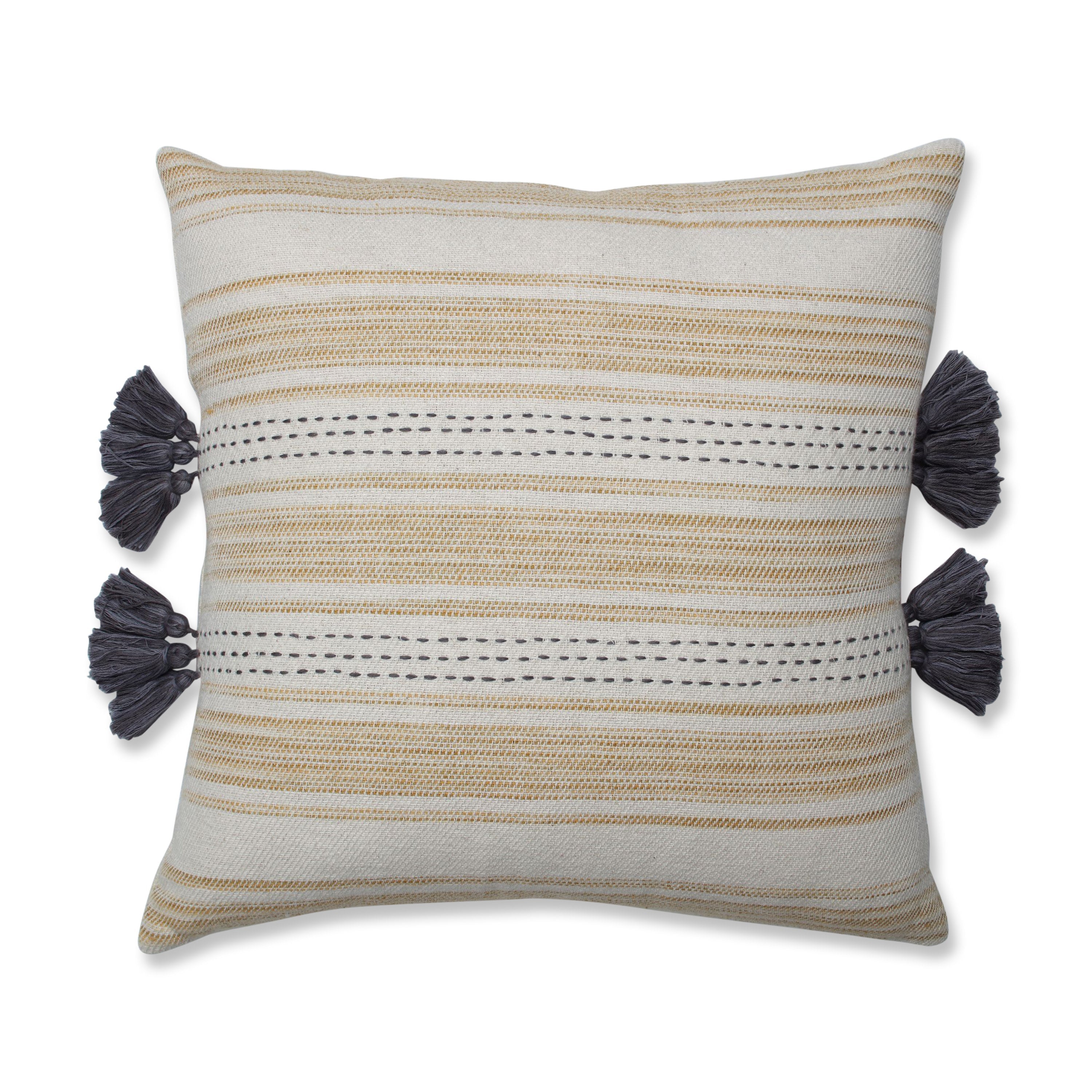 Ombre Tracks Yellow/Gray 18-Inch Throw Pillow