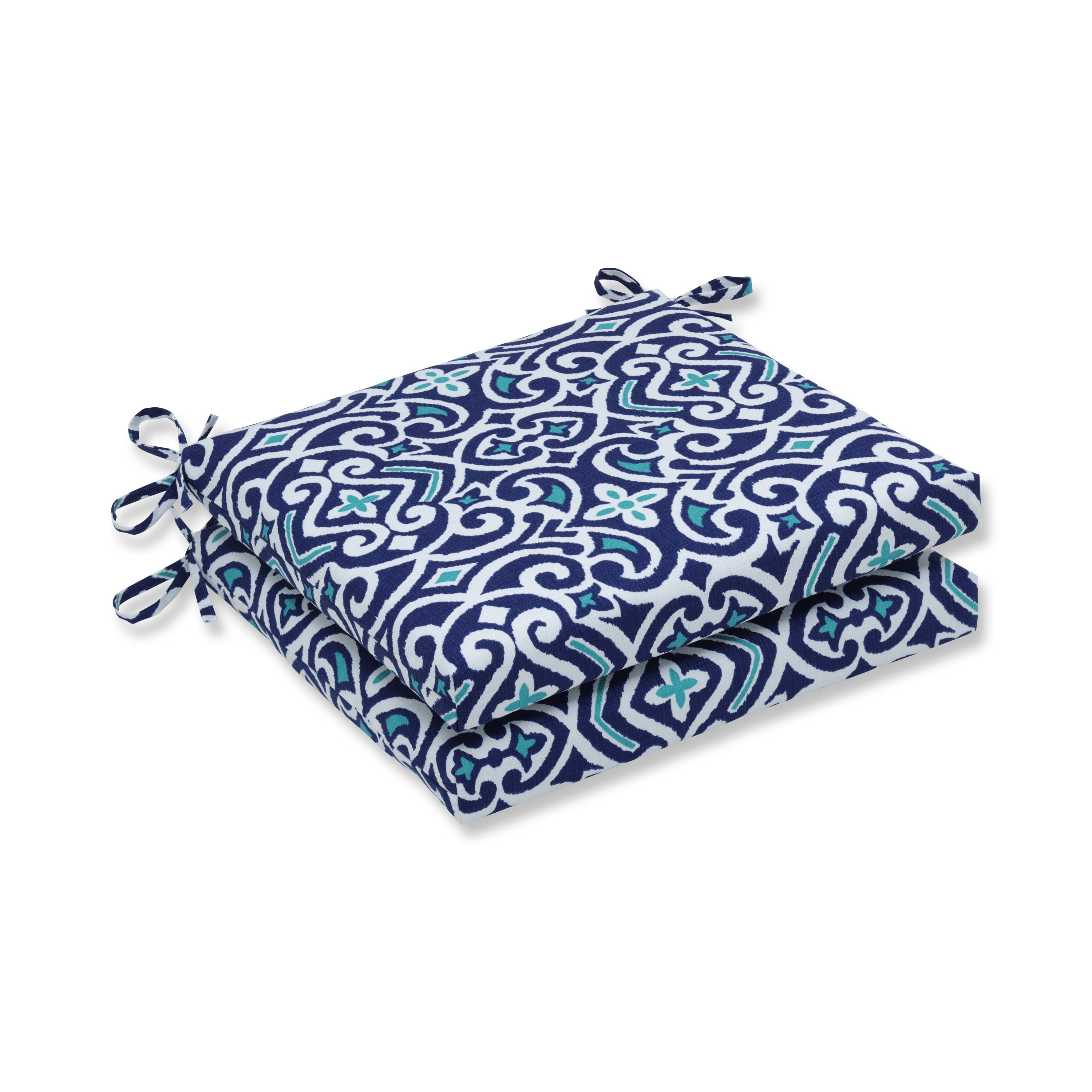 New Damask Marine Squared Corners Seat Cushion 20X20X3 (Set Of 2)