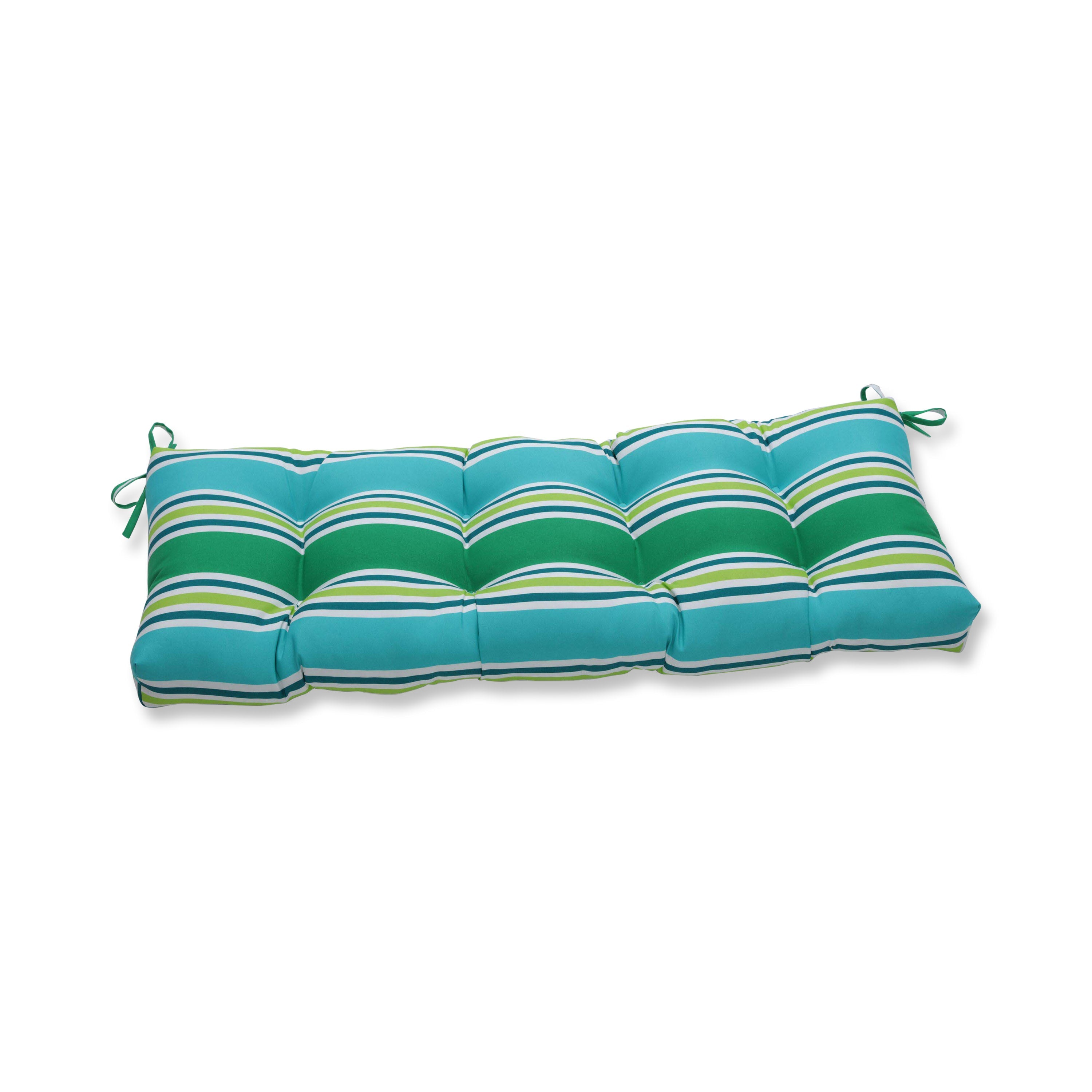 Aruba Stripe TurquoiseGreen 48" Blown Bench