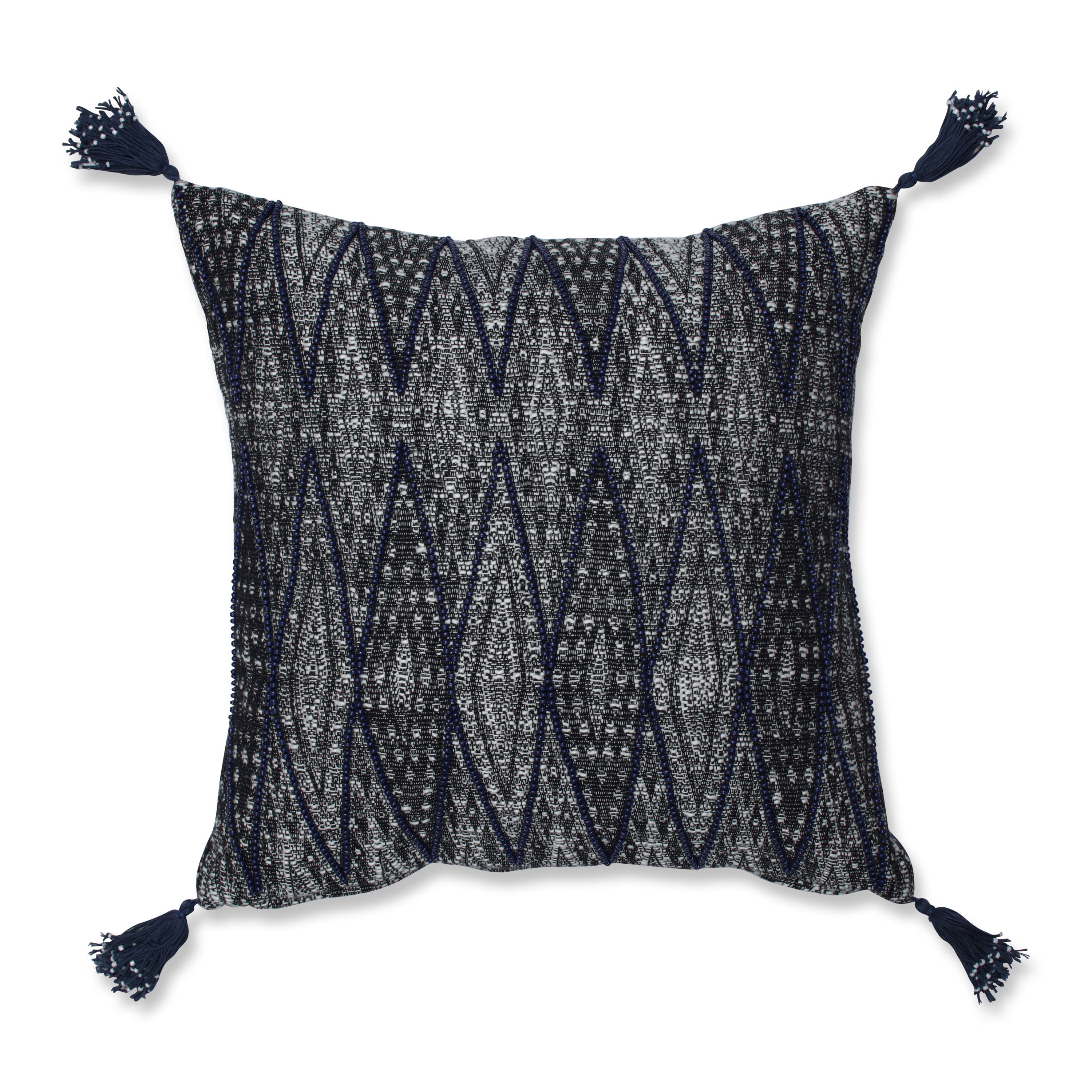 Zulu Blue/Black/White 18-Inch Throw Pillow