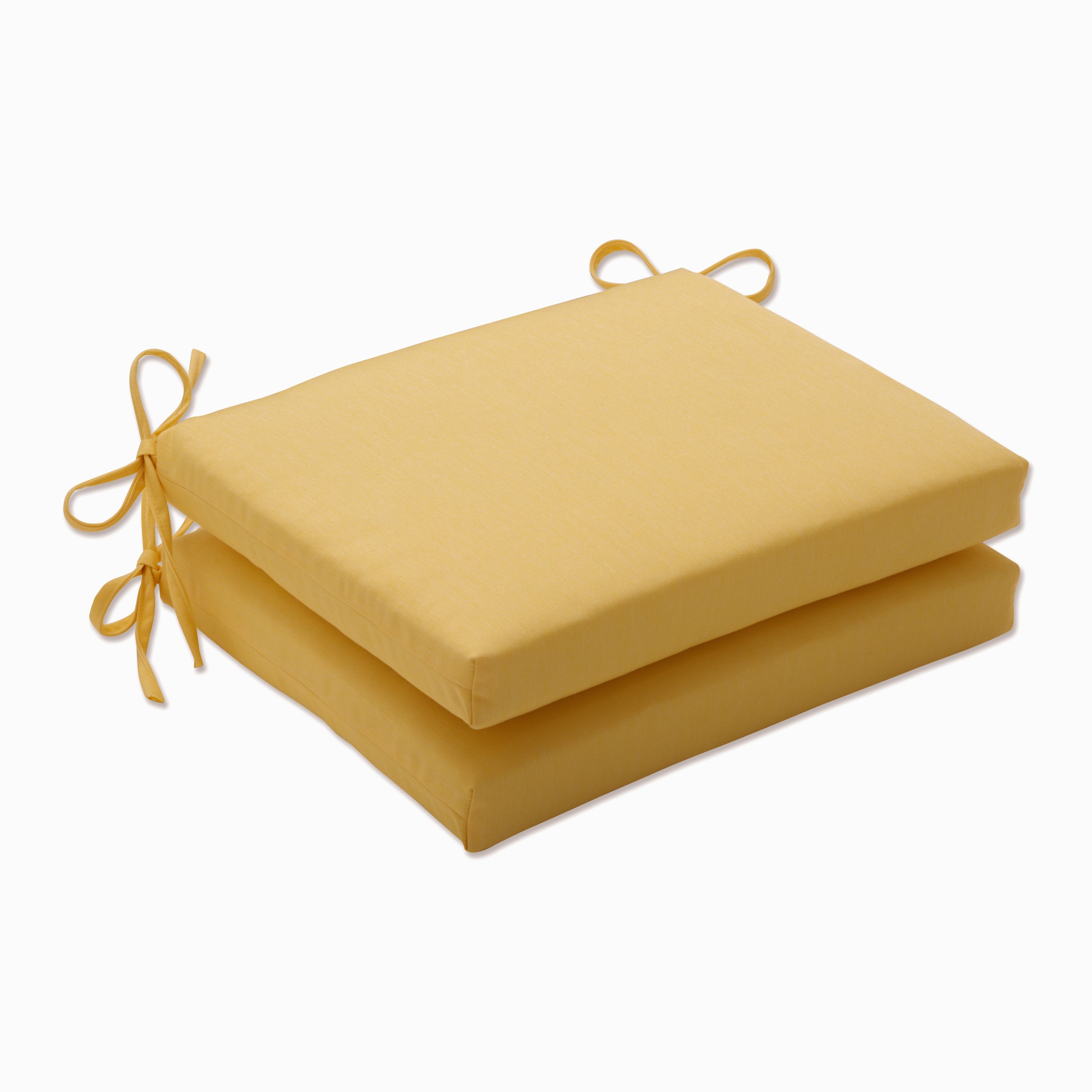 Outdoor/Indoor Fortress Canvas Buttercup Squared Corners Seat Cushion (Set of 2)