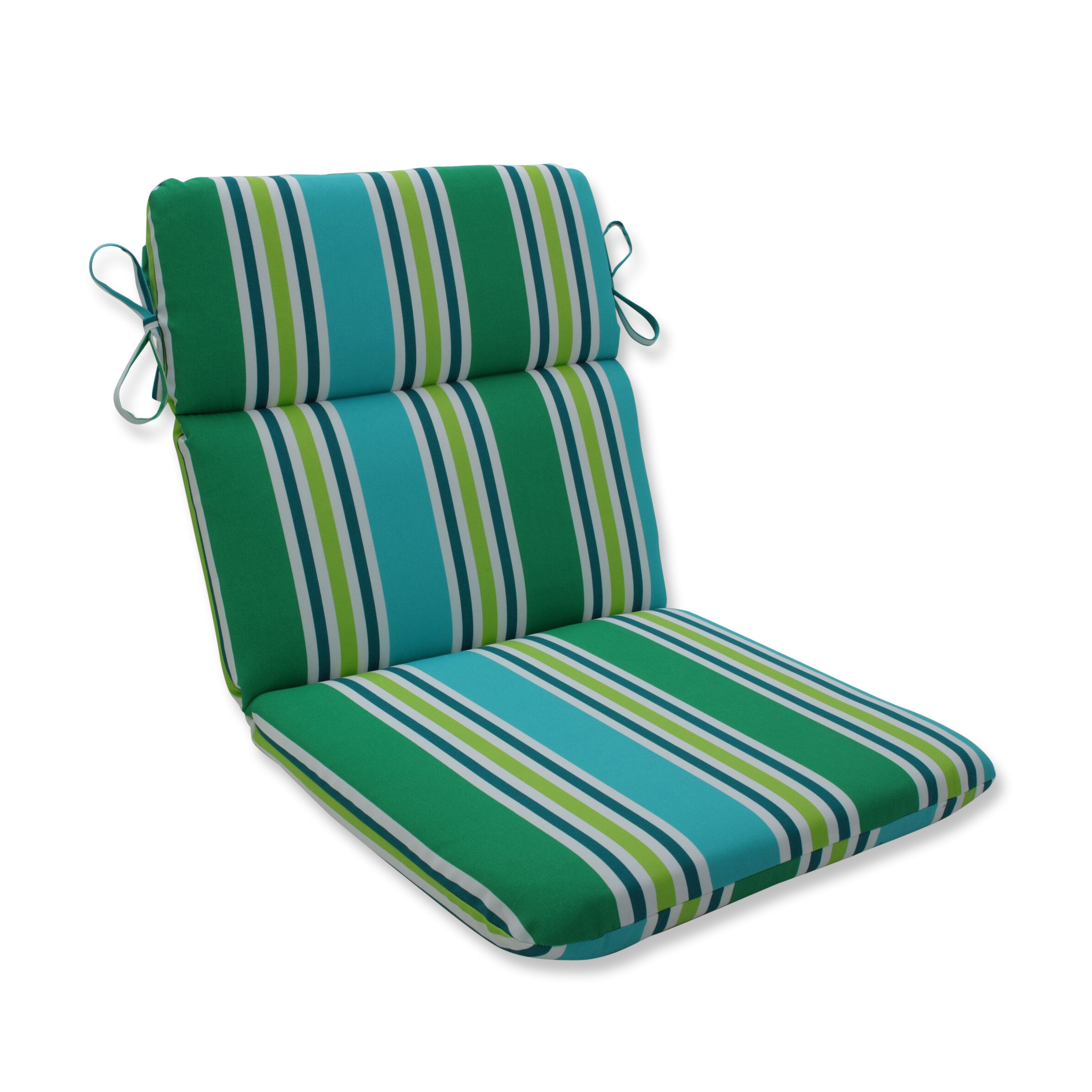 Aruba Stripe TurquoiseGreen Rounded Corners Chair Cushion