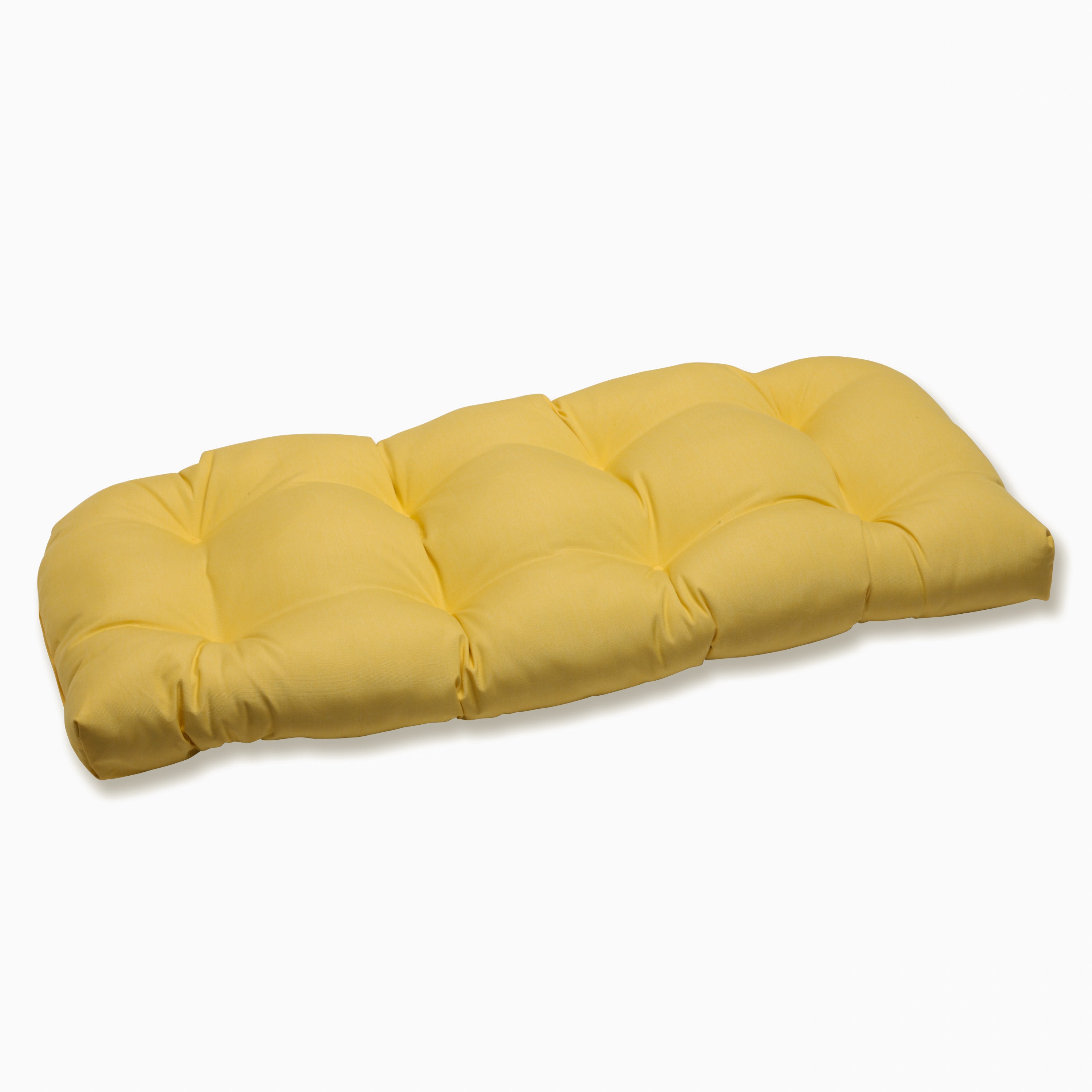 Outdoor/Indoor Fortress Canvas Buttercup Wicker Loveseat Cushion