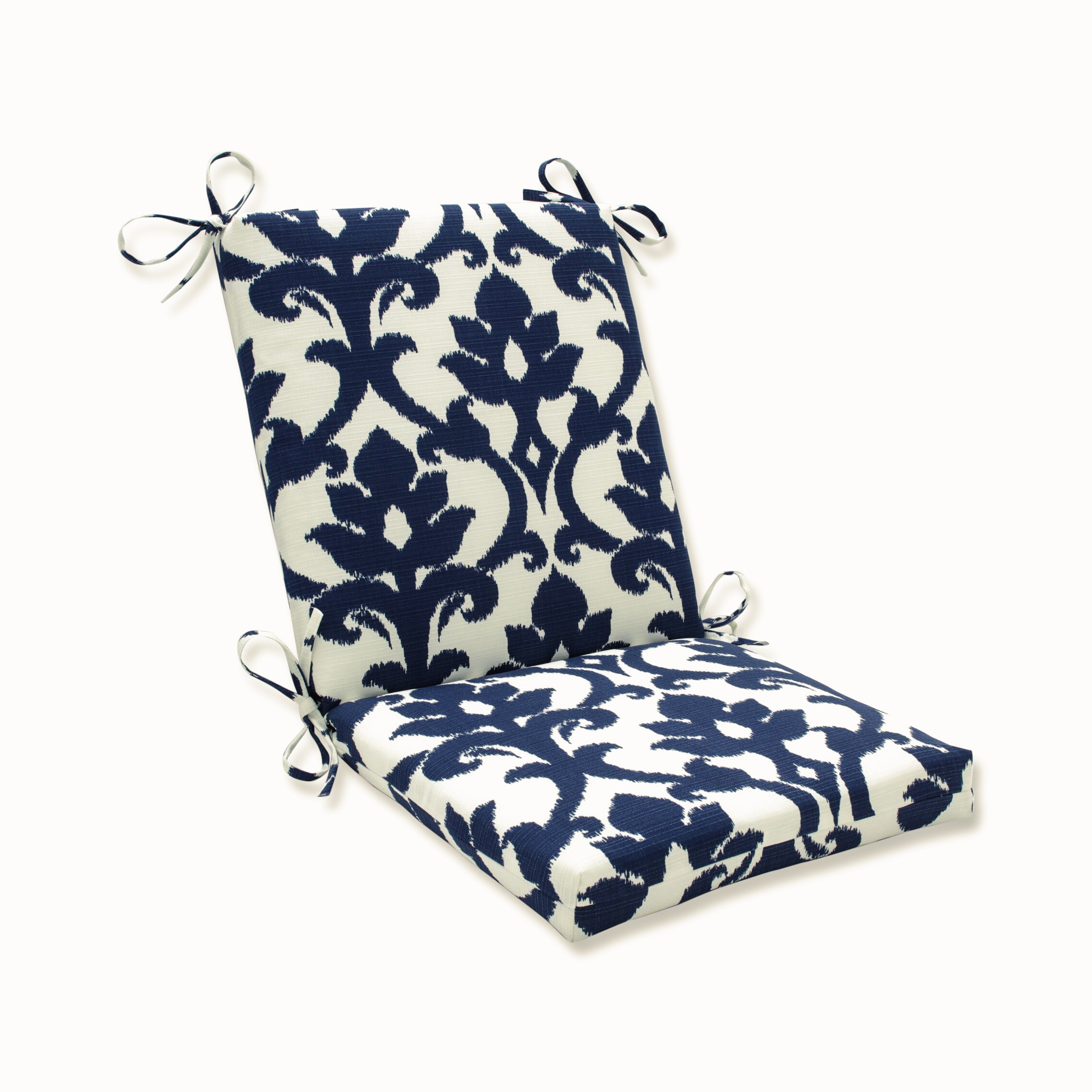 Outdoor/Indoor Basalto Navy Squared Corners Chair Cushion