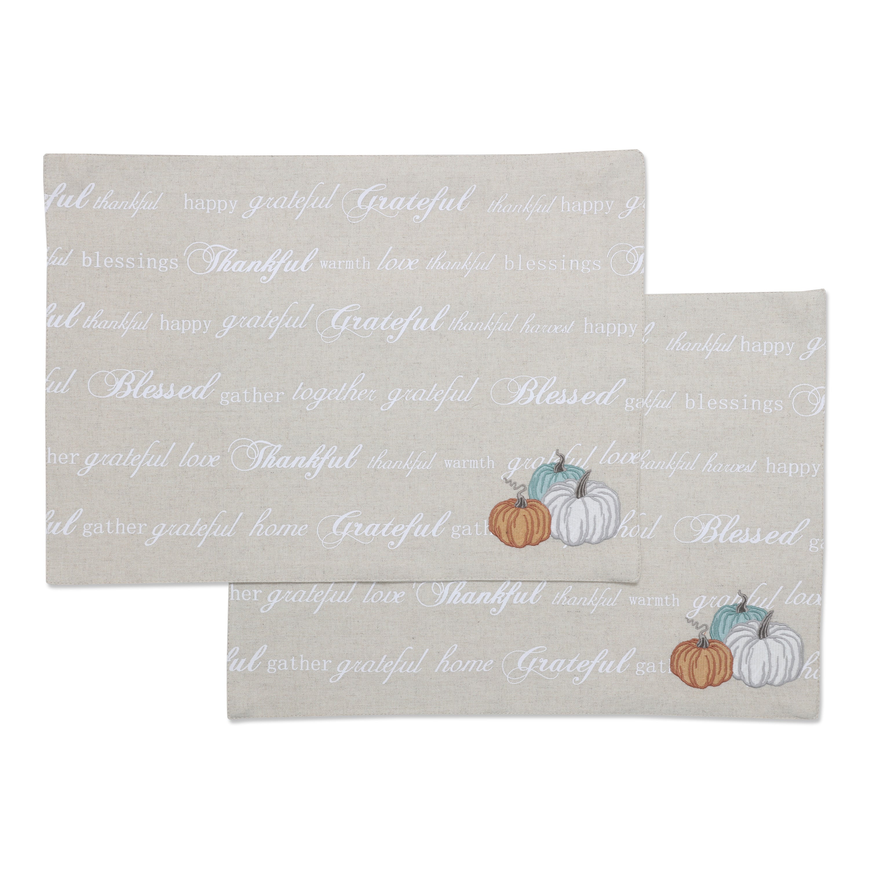 Thankful Pumpkins Natural Placemats 14" X 22"