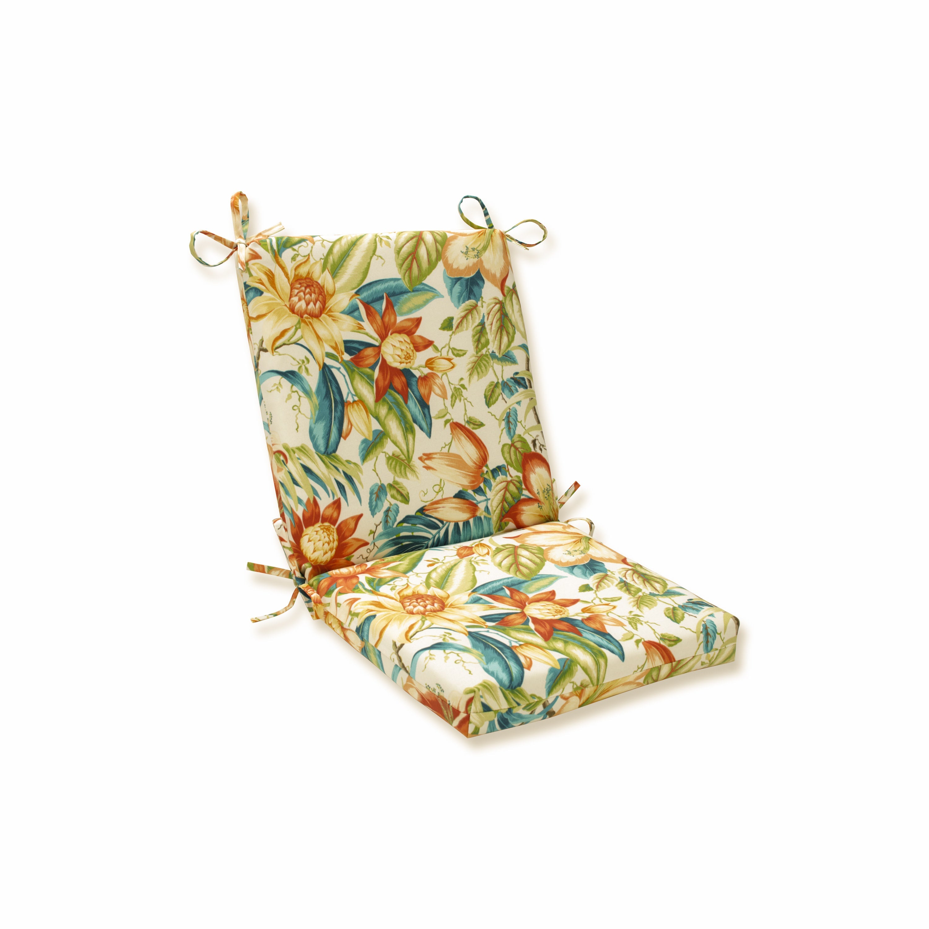 Outdoor/Indoor Botanical Glow Tiger Lily Squared Corners Chair Cushion