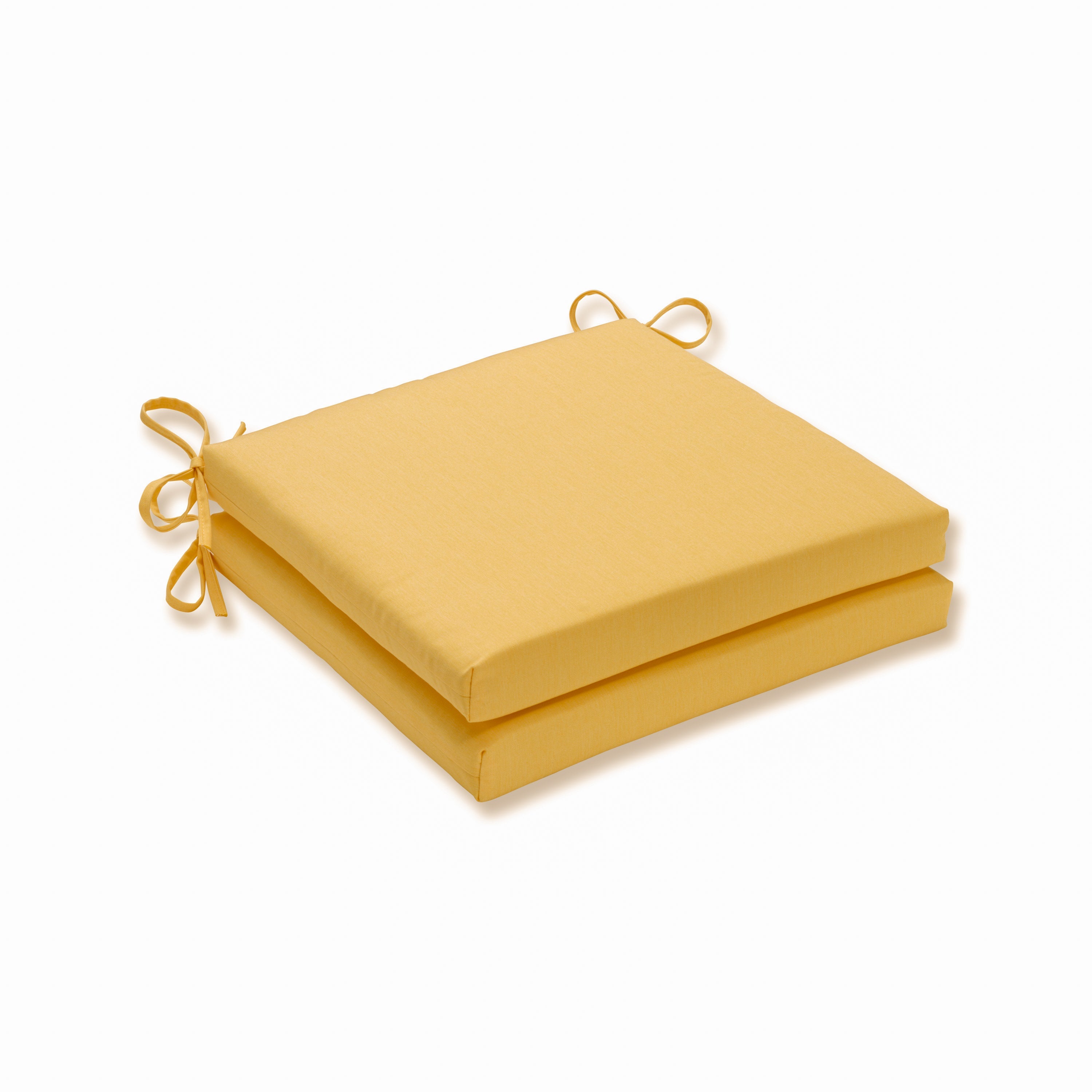 Outdoor/Indoor Fortress Canvas Buttercup Squared Corners Seat Cushion 20x20x3 (Set of 2)