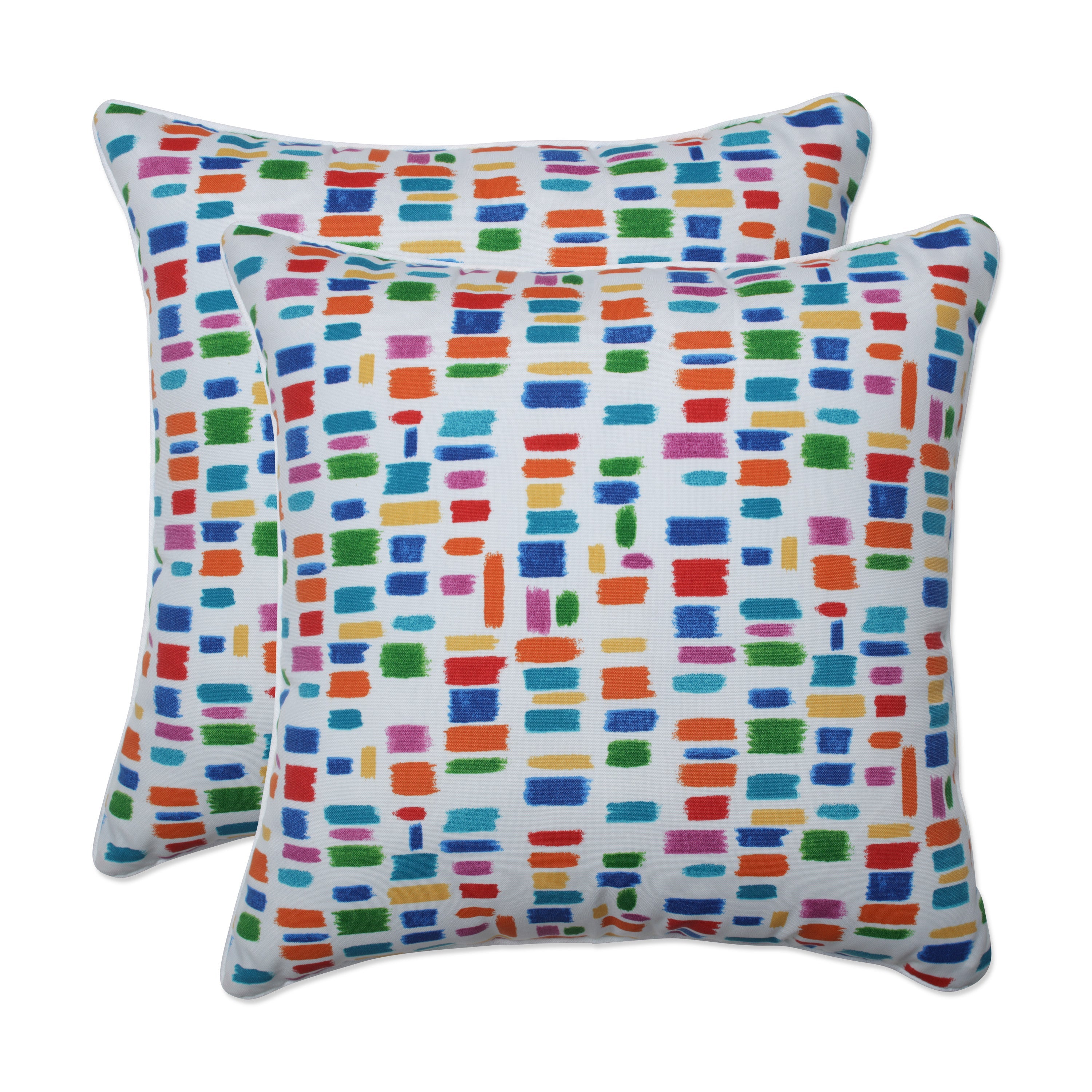 Color Tabs Primaries 18.5-Inch Throw Pillow (Set Of 2)