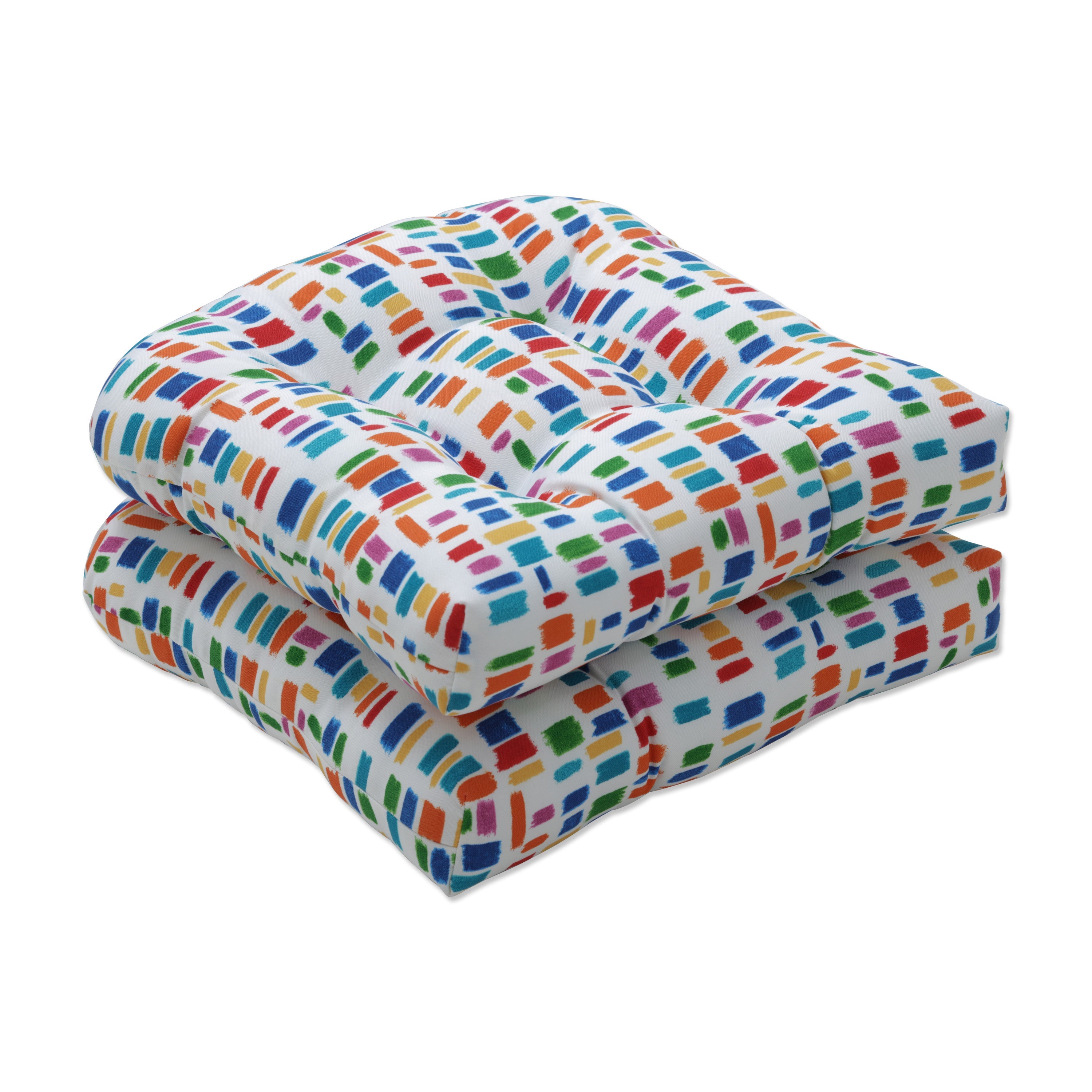 Color Tabs Primaries Wicker Seat Cushion (Set Of 2)