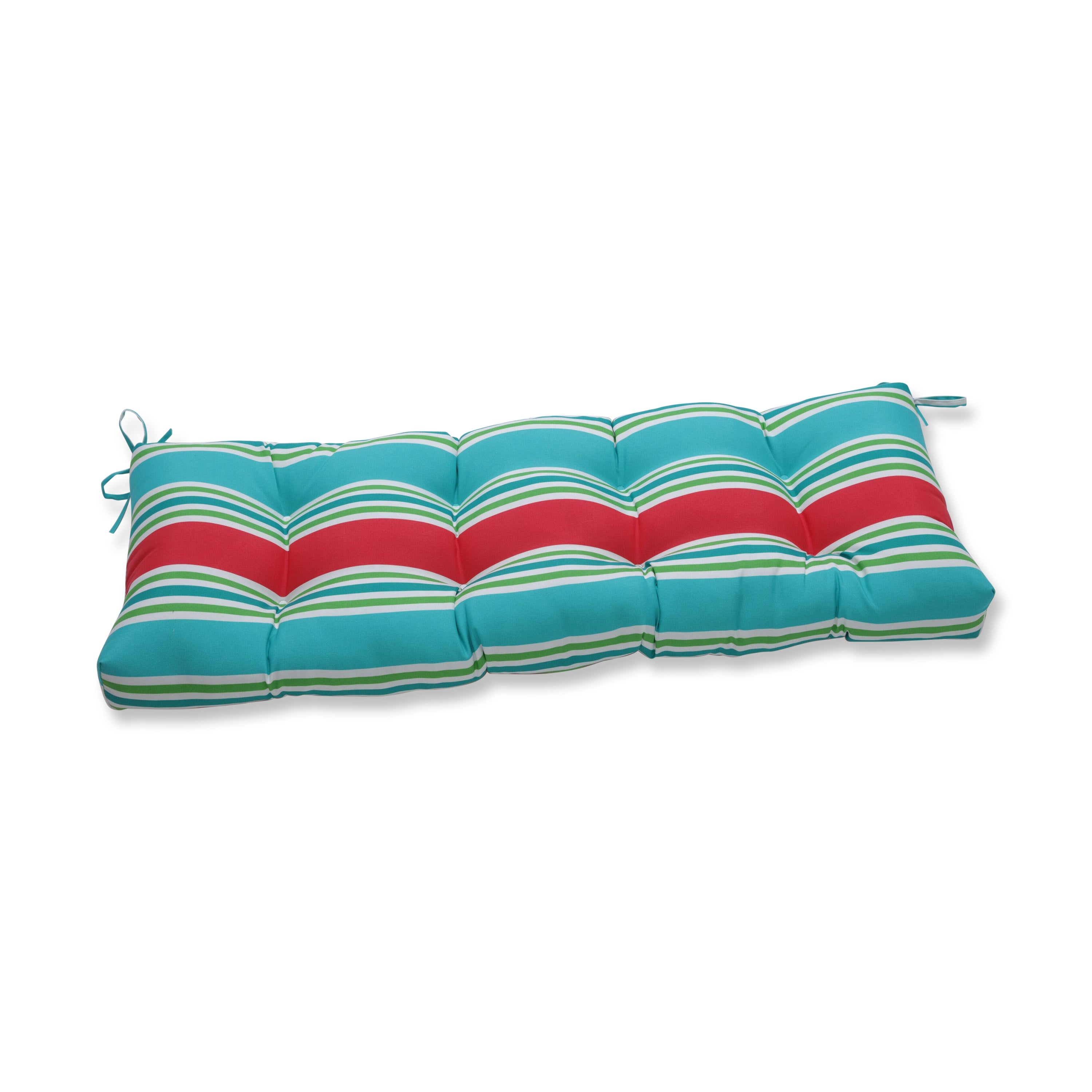 Aruba Stripe Turq/Coral 48" Blown Bench